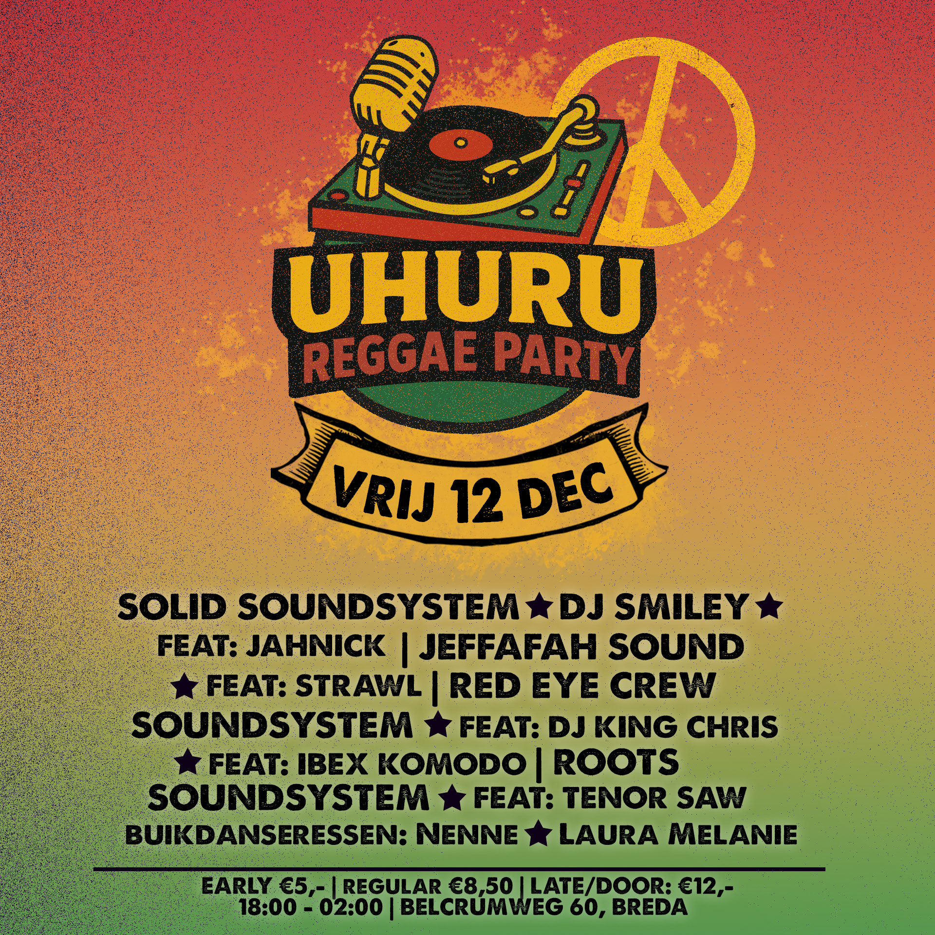 Uhuru Reggae Party | Soundsystems + Dancers + Caribbean Food!